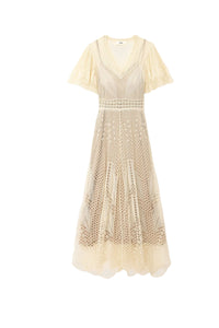 Umia Crochet Dress in Vanille