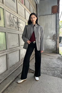 The Double Take Blazer in Soft Finish Stretch Wool Medium Heather Grey