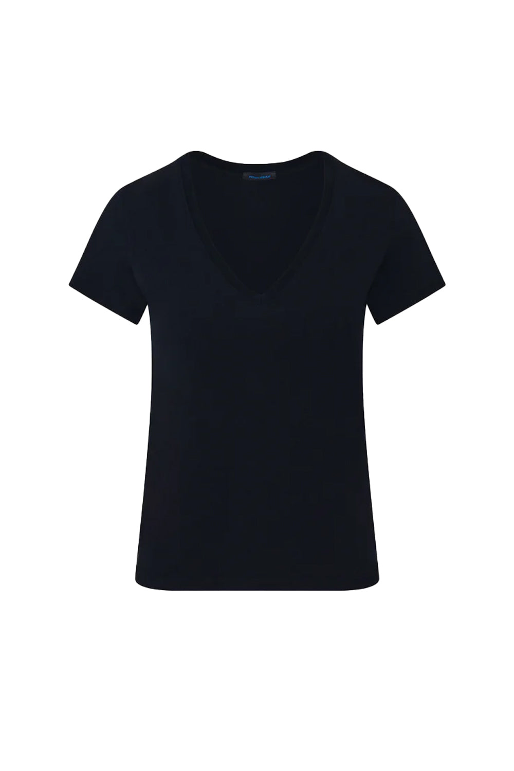 Iconic Pima Stretch Fitted V Neck in Black