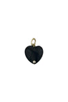 14K Yellow Gold Black Onyx Diamond Heart