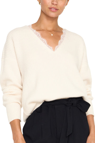 Ava Lace V Neck Sweater