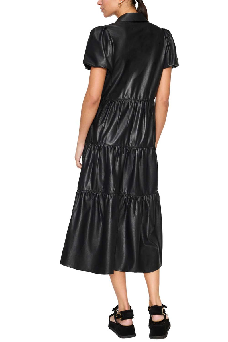 Havana Vegan Leather Dress in Black