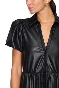 Havana Vegan Leather Dress in Black