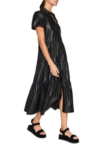 Havana Vegan Leather Dress in Black