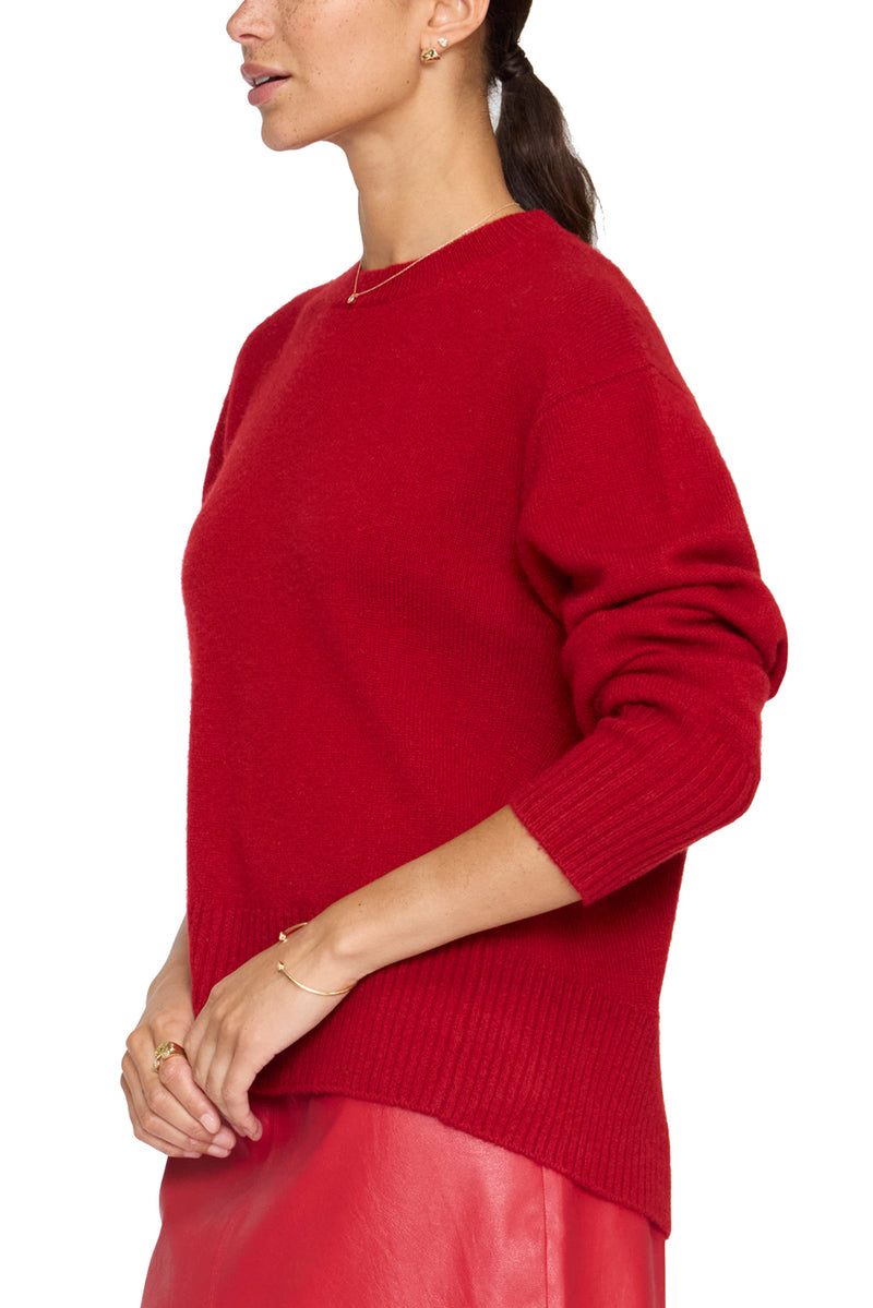 Onda Crewneck Sweater in Crimson