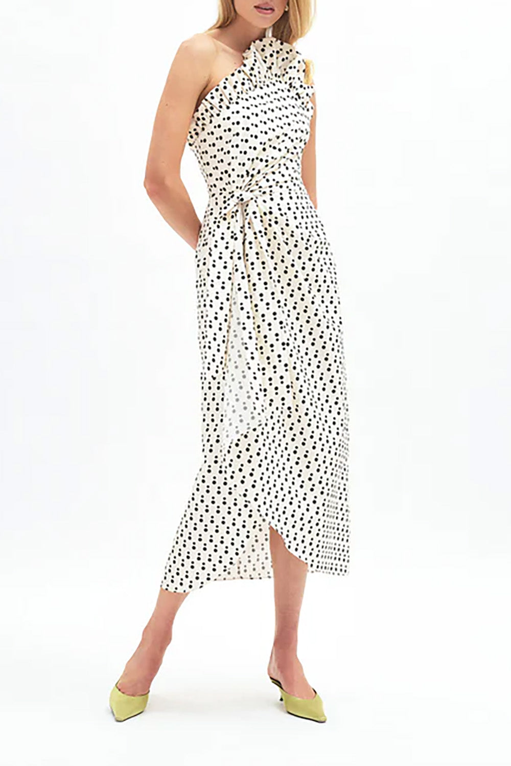 Charlotte Polka Dot Dress in Ivory Noir