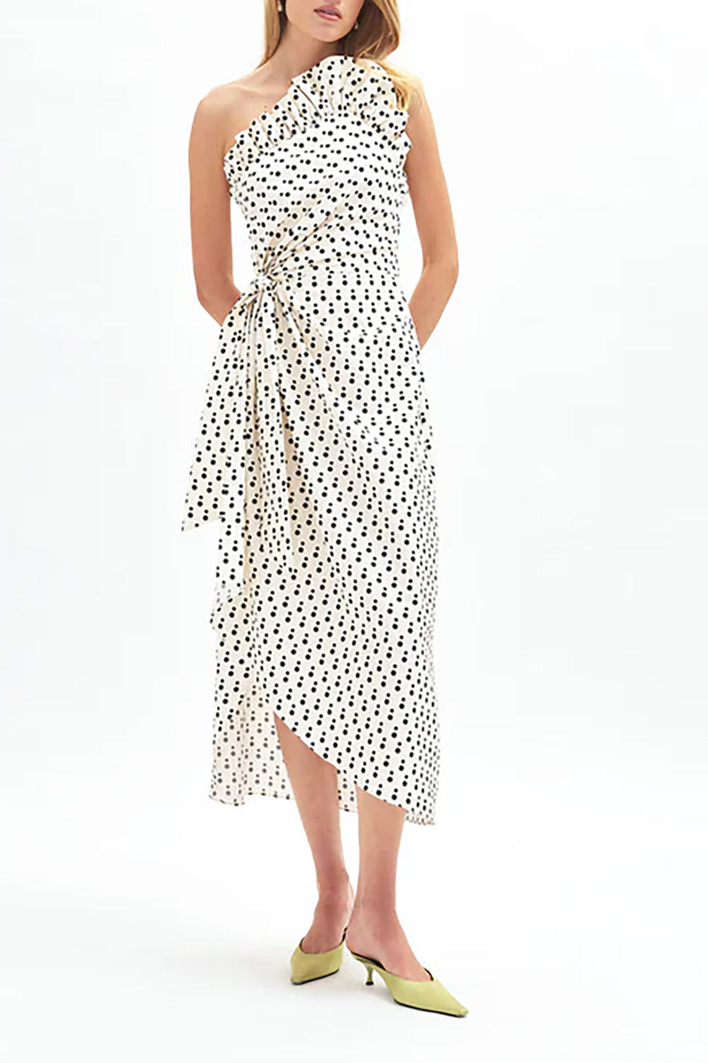 Charlotte Polka Dot Dress in Ivory Noir