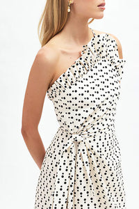 Charlotte Polka Dot Dress in Ivory Noir