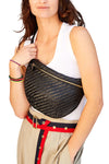 Grande Fanny in Black Woven Zig Zag