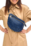 Grande Fanny in Dark Blue Woven Checker