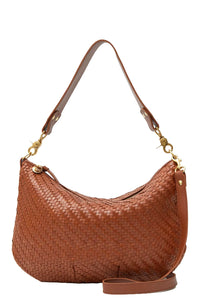 Moyen Messenger in Hazelnut Woven Zigzag