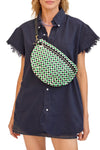 Grande Fanny in Green Apple Multi Woven Checker