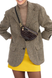 Petite Fanny in Mahogany Embossed Croco