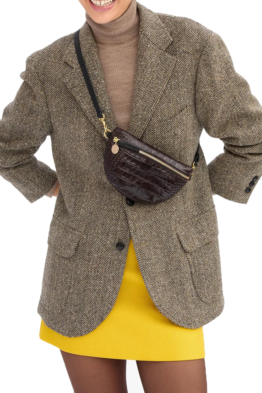 Petite Fanny in Mahogany Embossed Croco