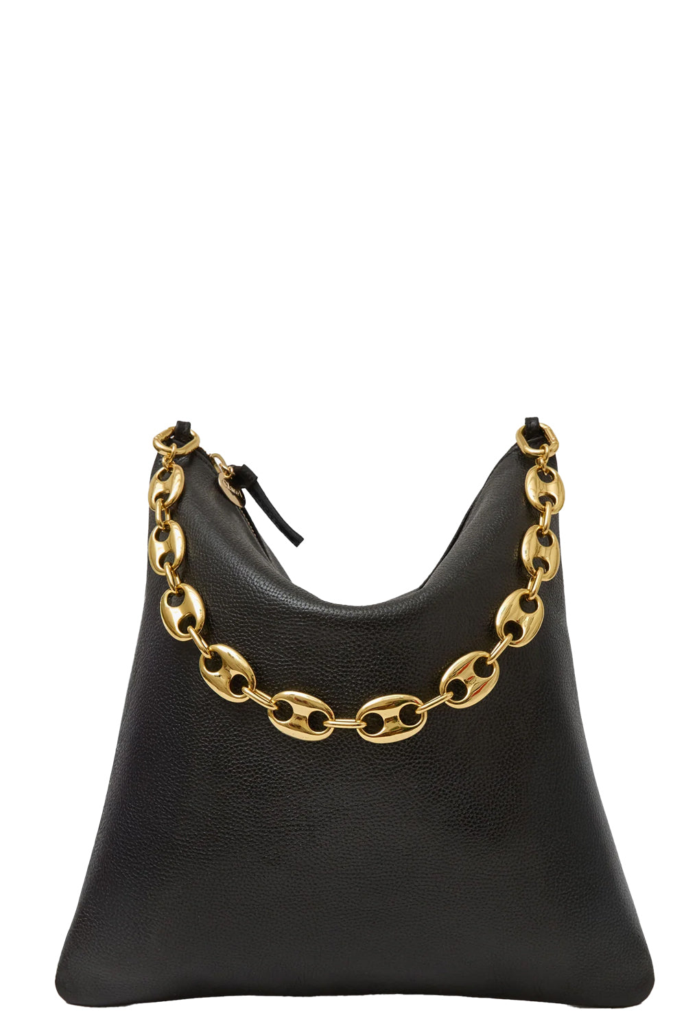 Foldover Clutch with Tabs in Black Petit Caviar