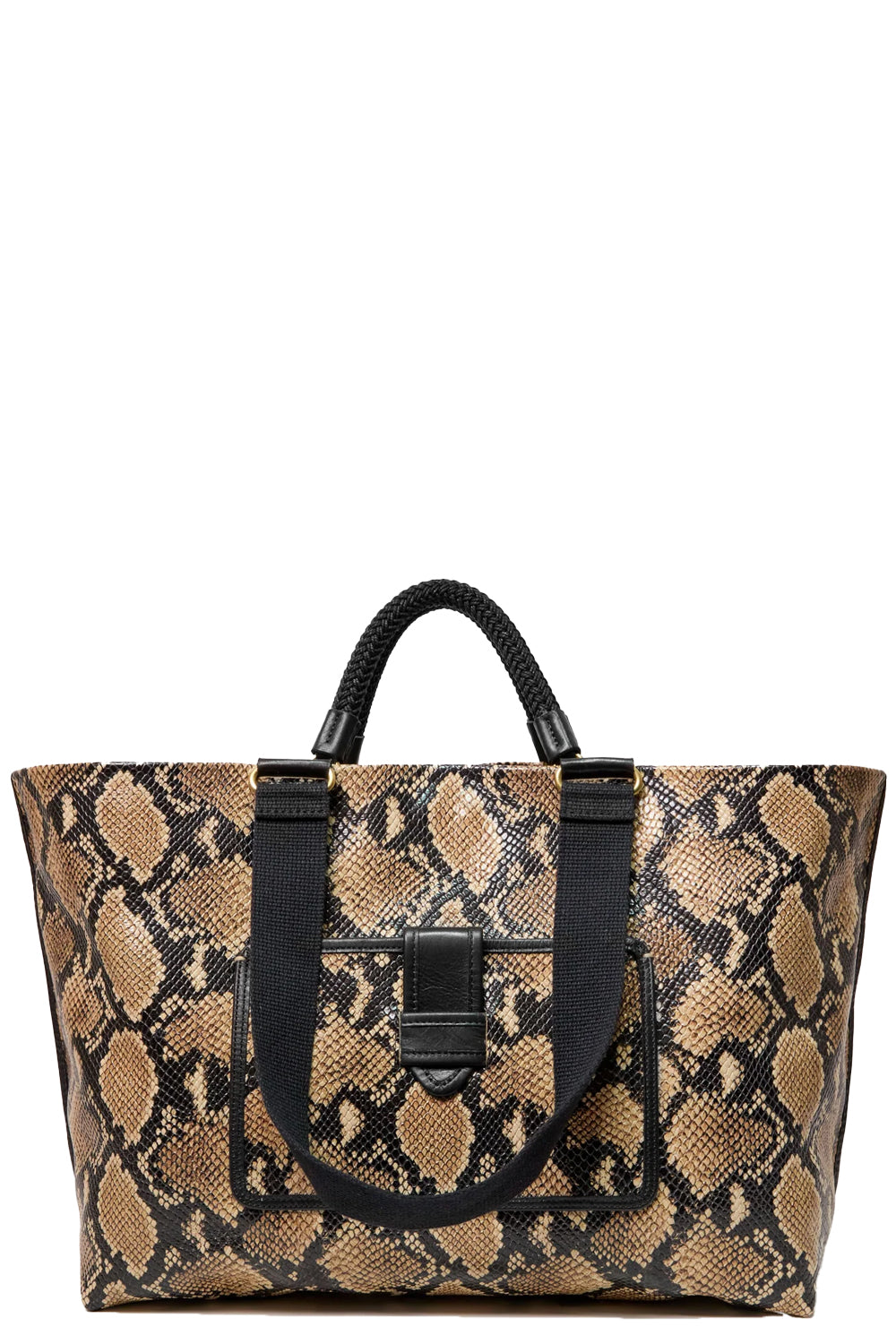 Grande Bateau Tote in Tan Desert Snake