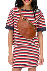 Grande Fanny in Hazelnut Woven Zig-Zag