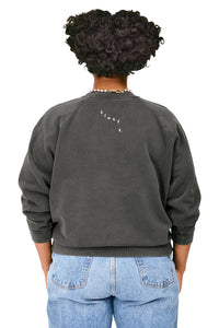 Sweatshirt in Faded Black with Cream Iconique