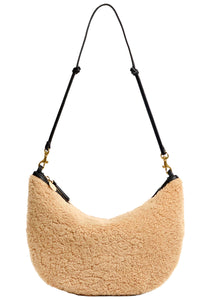 Lune Shoulder Bag in Café Au Lait Shearling