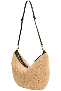 Lune Shoulder Bag in Café Au Lait Shearling