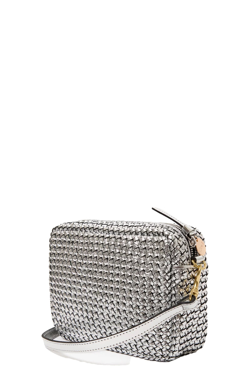 Midi Sac in Silver Woven Étoile