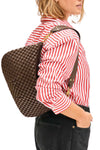 Moyen Messenger in Mahogany Nappa & Suede Woven Checker