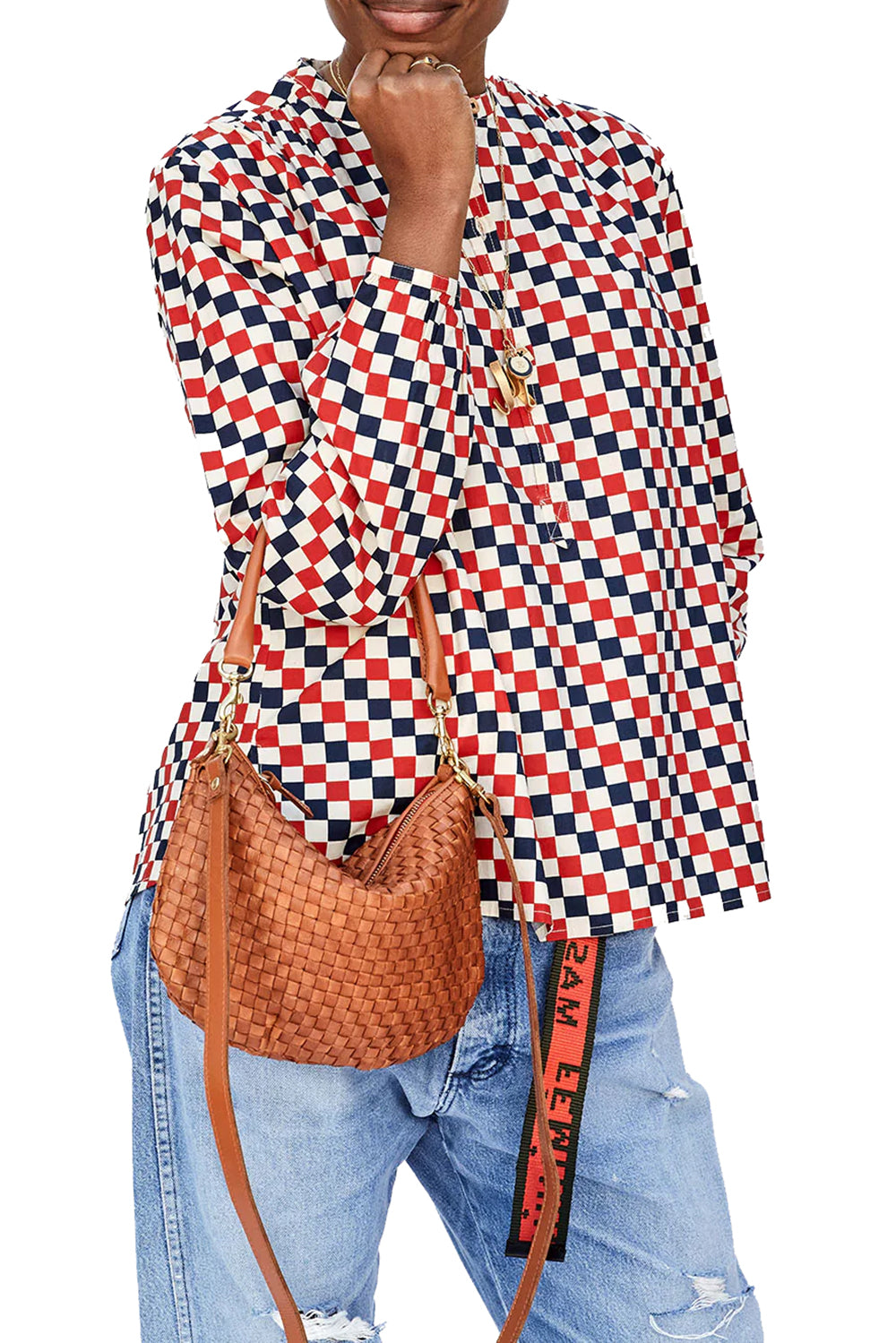Petit Moyen in Natural Woven Checker