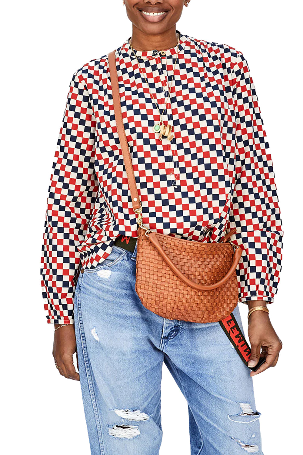 Petit Moyen in Natural Woven Checker