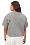 Le Carre Tee in Grey Melange w/ Snapdragon Cut Out Oui