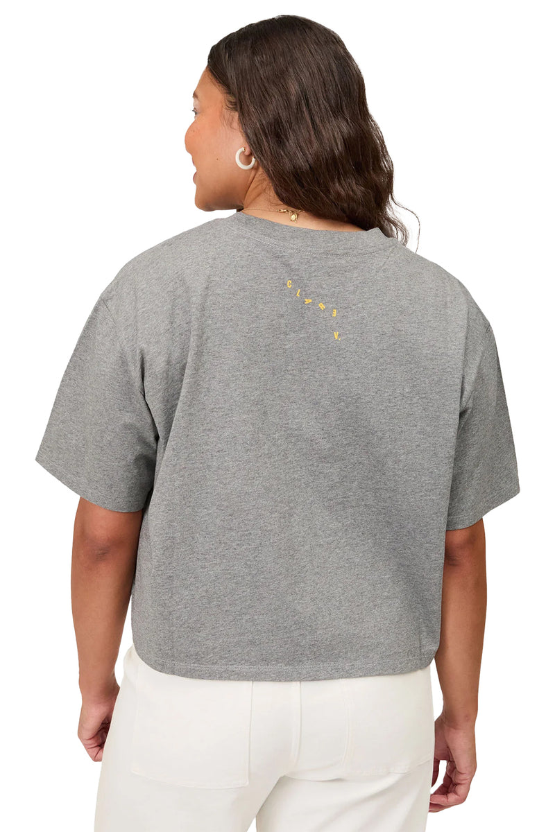 Le Carre Tee in Grey Melange w/ Snapdragon Cut Out Oui