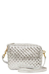 Midi Sac in Silver Specchio Woven Checker