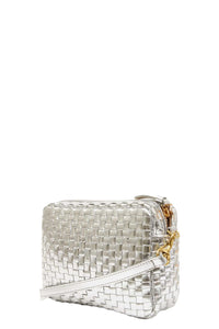 Midi Sac in Silver Specchio Woven Checker
