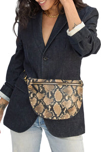 Grande Fanny in Tan Desert Snake w/ Piping & Studs