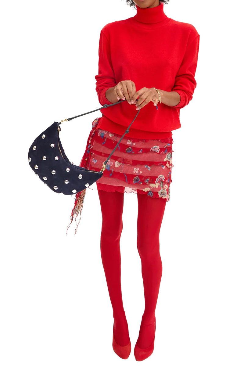 Lune Shoulder Bag in Navy Studs