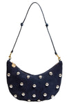 Lune Shoulder Bag in Navy Studs