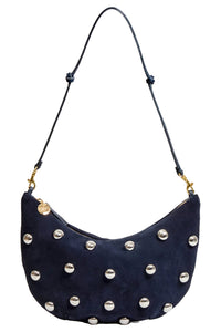 Lune Shoulder Bag in Navy Studs