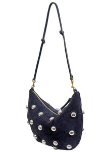 Lune Shoulder Bag in Navy Studs