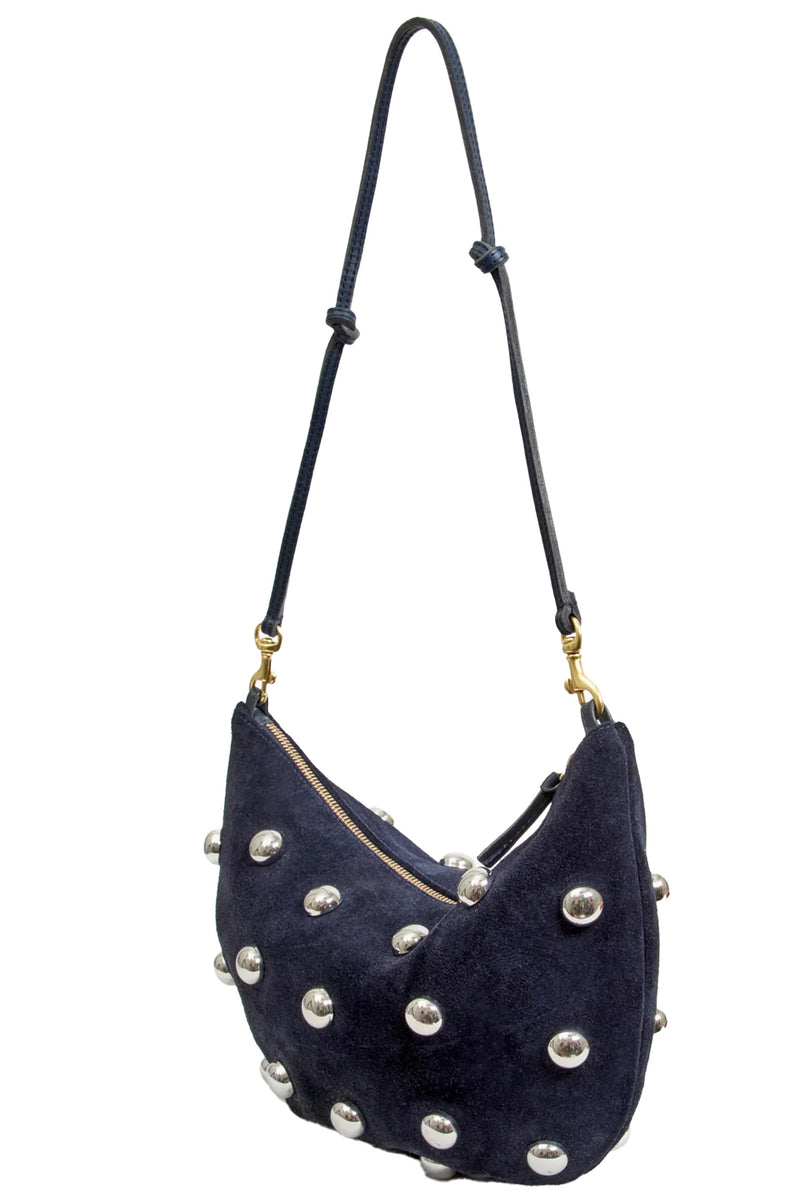 Lune Shoulder Bag in Navy Studs