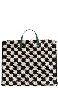Summer Simple Tote in Black and Cream Crochet Checkers