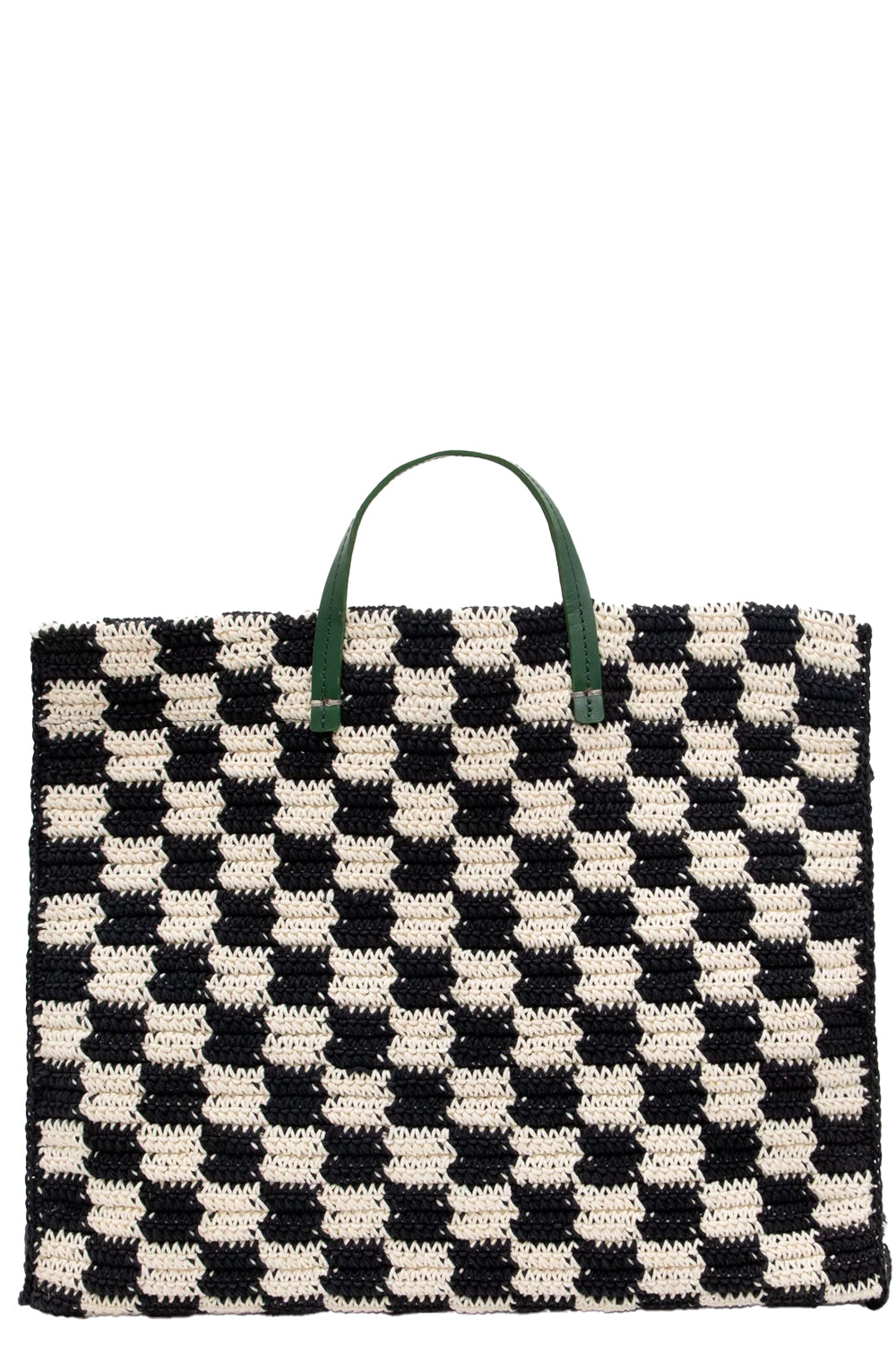 Summer Simple Tote in Black and Cream Crochet Checkers