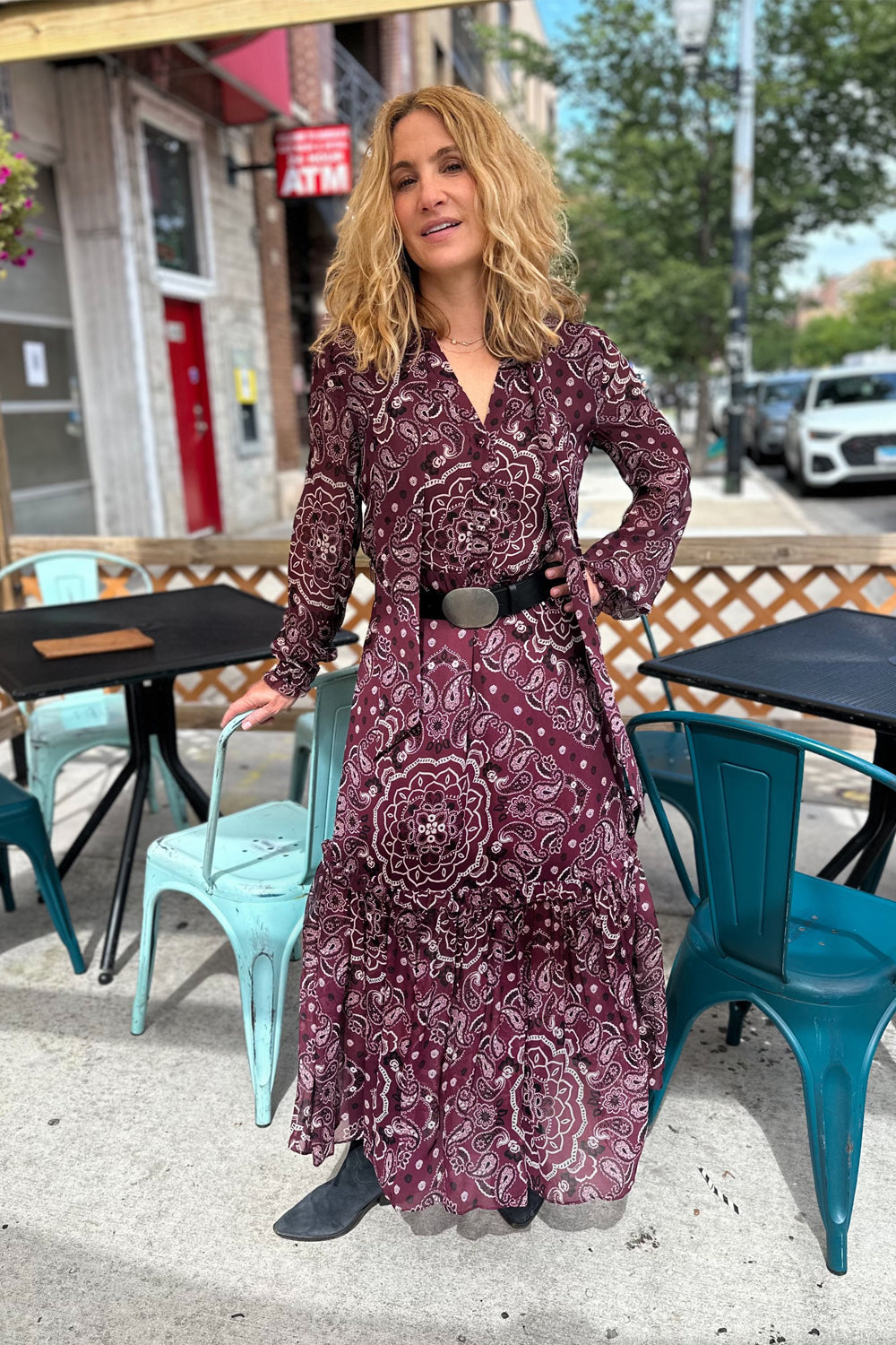 Verity Dress in Bandana Plum