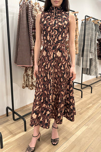Brice Dress in Painted Animal Brown