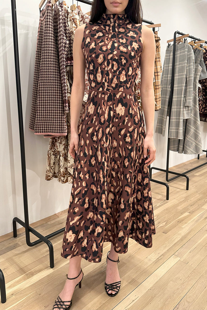 Brice Dress in Painted Animal Brown