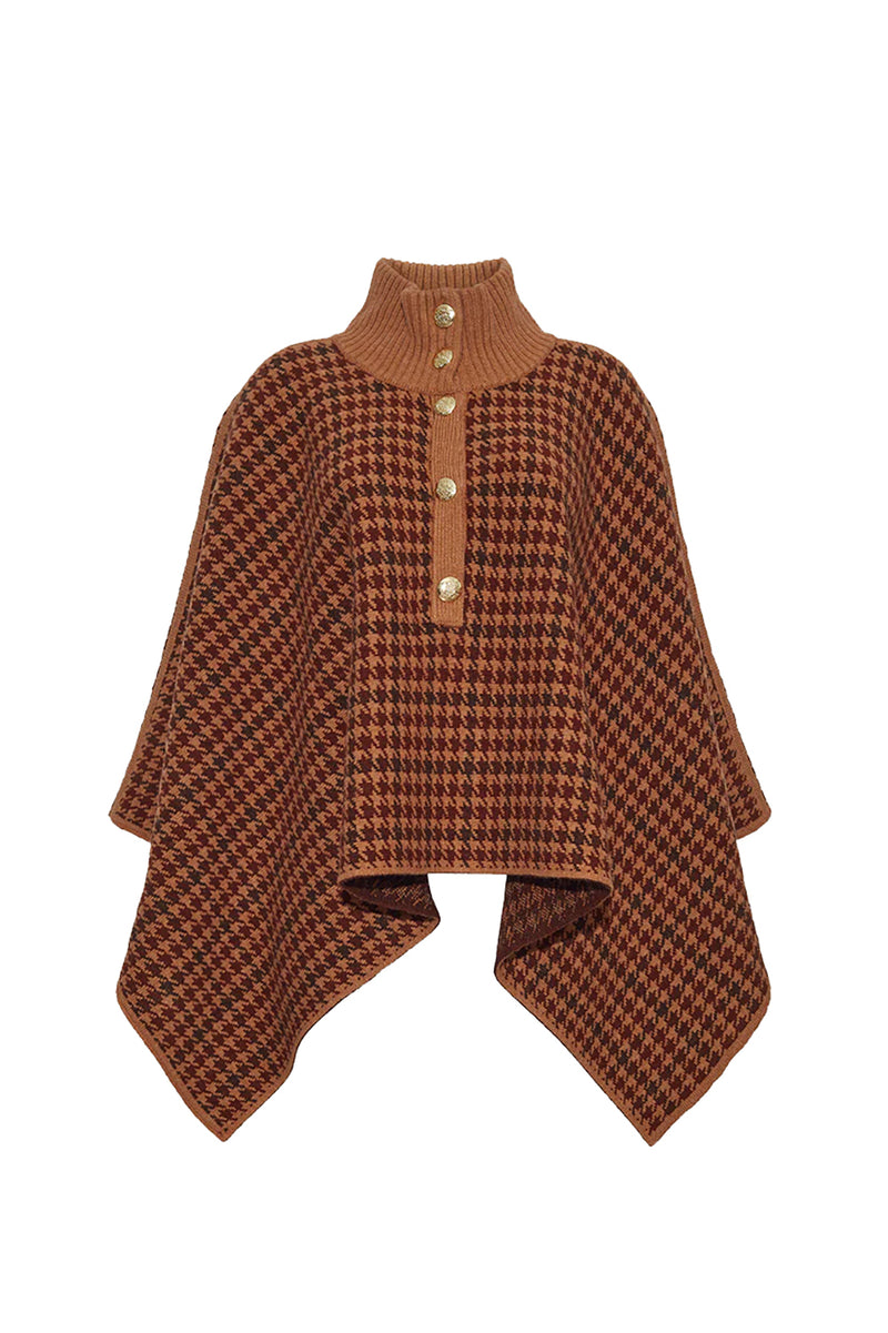 Pagoda Cape in Multi Camel Check