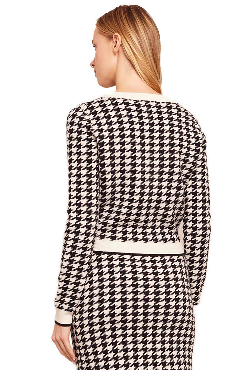 Mirna Cardigan in Houndstooth Black