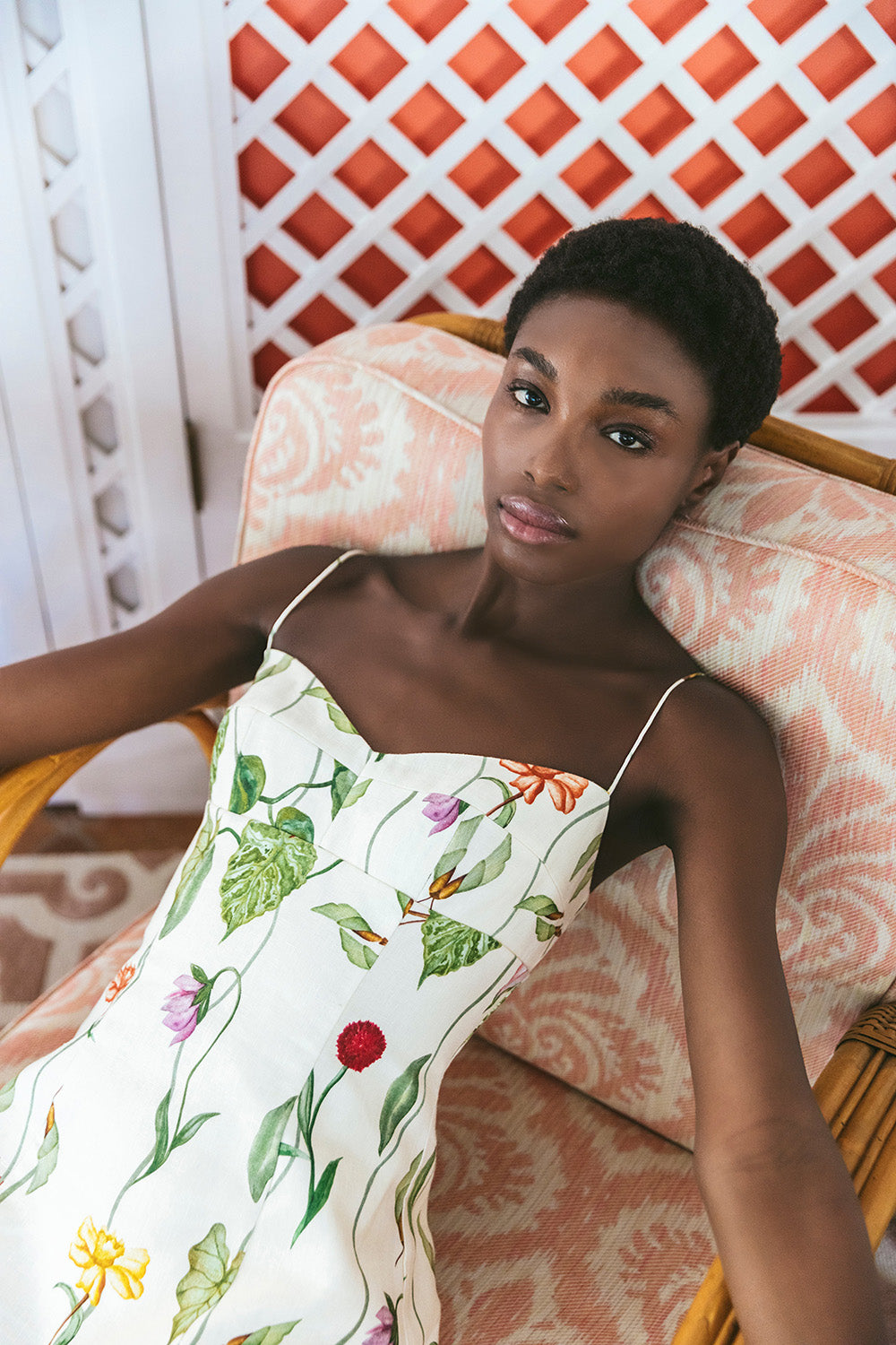 Cherry Mini Dress in Flora Trail Ivory
