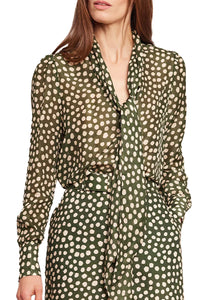 Chili Shirt in Abstract Dot Green Turtledove