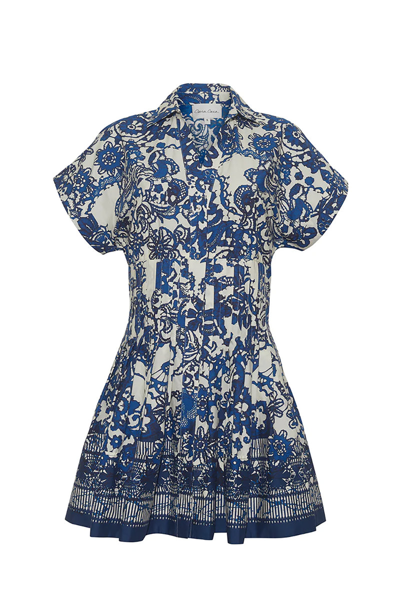 Nash Mini Dress in Dentelle Blue