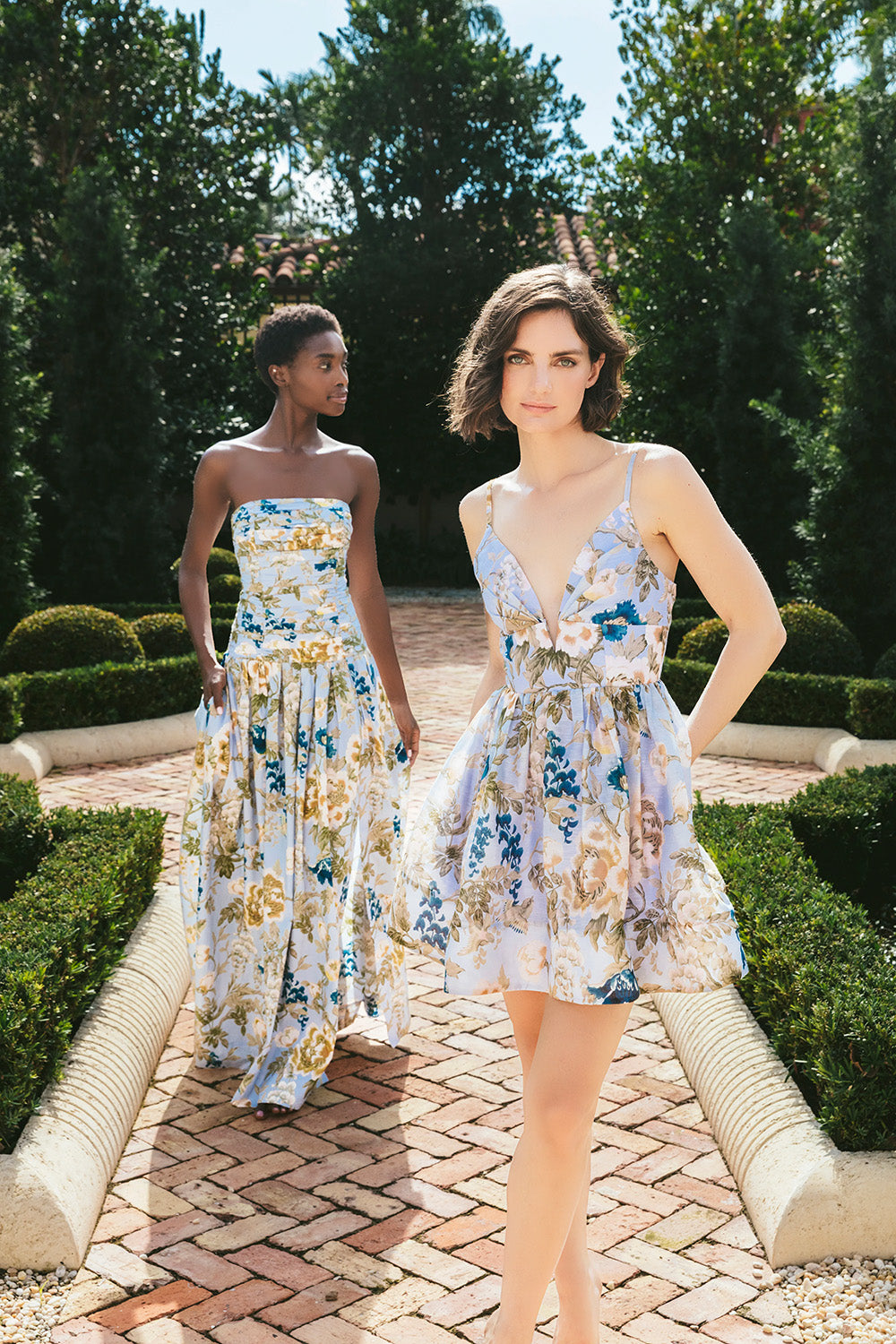 Miro Mini Dress in Flora Meadow Light Blue