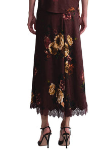 Lou Skirt in Ariana Flora Merlot